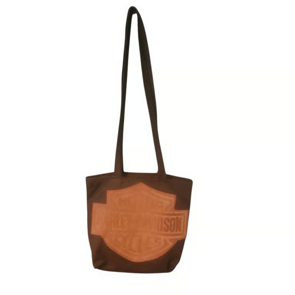 Harley-Davidson Inspired Bag Handmade Large Faux Suede & Leather Tote Bag Brown